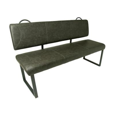 Ravensburg Faux Leather Bench - Grey
